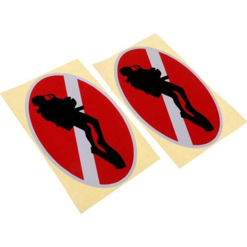 4Pcs Scuba Diver Diving Sticker - Diver Down, Diving Goggles Pattern Decals