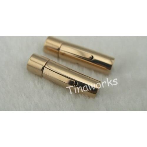 5Pcs Rose Gold Dia. 6.0mm 316l Stainless Steel Snap/bayonet Jewelry Clasp