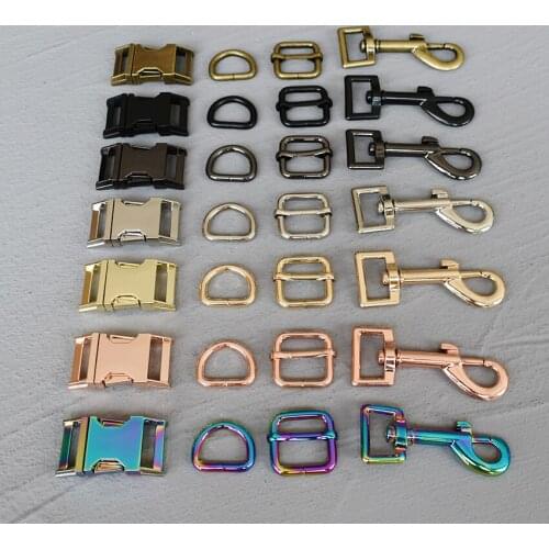 50 Sets 15/20/25/30mm Metal D Ring Adjuter Strap Buckle Slider Adjustment Buckle For Dog Collar Necklace Handmade Accessory 4s
