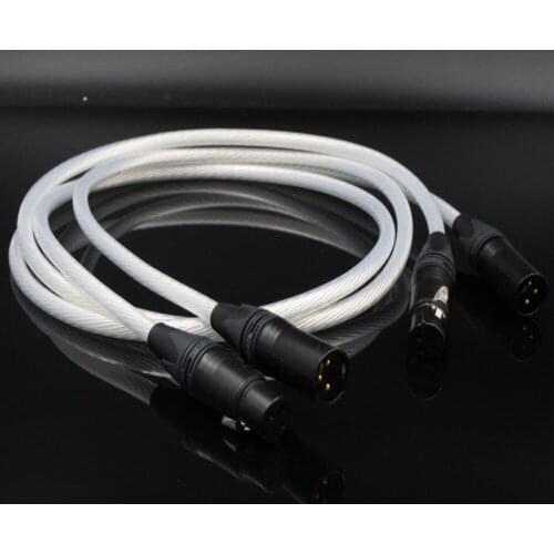5NOCC Single Crystal Silver + Carbon fibre 2 XLR to 2 XLR balance Audiophiles Audio Cable for Home Theater DVD TV Amplifier CD