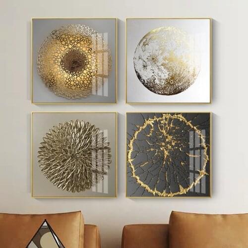 Abstract Gold Luxury Print Posters Nordic Canvas Art Painting Home Decor Wall Retro Pictures For Living Room Decor Unframed