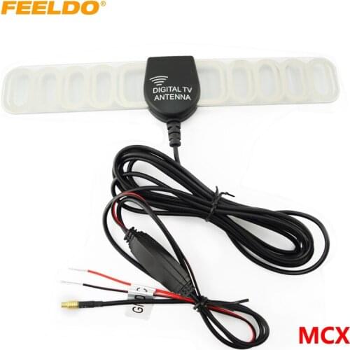 FEELDO 1Set Car MCX Connector Active TV Antenna Aerial With Built-in Amplifier For Digital TV #AM957
