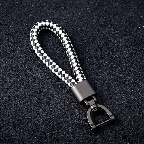Car Accessories High Quality Fashion Business Leather Braided Rope Keychain Keyring For Dodge Journey Charger Dakota Challenger