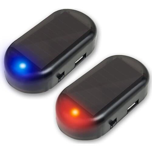 Car Strobe Signal Security System Flash Warning LED Light Alarm Lamp Car Solar Power Simulation Fake Anti-theft Caution Light
