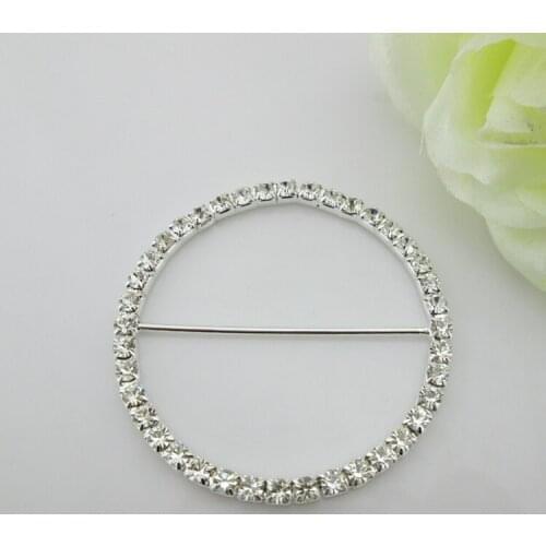 5pcs big round wedding invitation rhinestone buckle 48mm