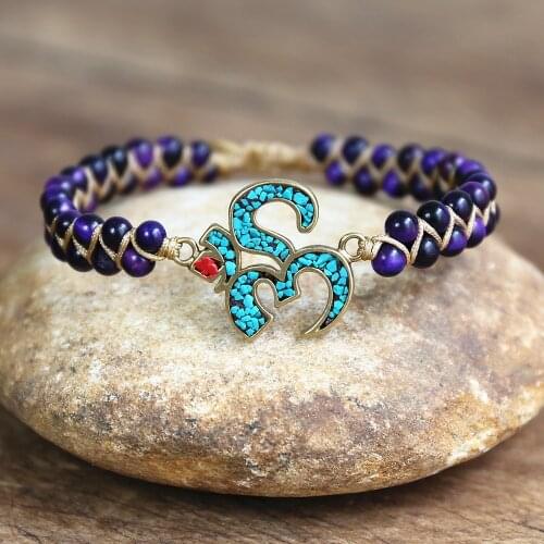 Buddha Ohm Meditation Zen Yoga Charm Bracelets Tiger Eye Beaded String Braided Macrame Wrap Bracelet Men Women Jewelry