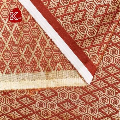 CF799 Red Rhombus Chinese Traditional Silk Brocade Fabric Han Chinese Clothing Costume Pillow Case Fabrics DIY Materials