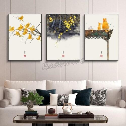 Twenty-Four Solar Terms Decorative Painting New Chinese Restaurant Paintings Living Room Sofa Background Wall Murals