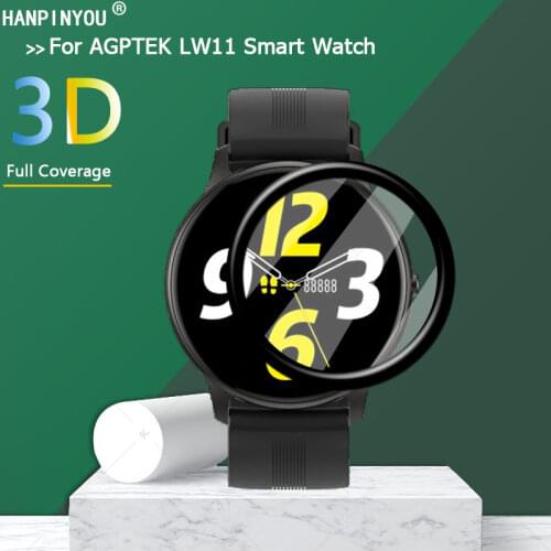 For AGPTEK LW11 Sport Smart Watch Clear Full Cover 3D Curved Plating Soft PMMA PET Film Screen Protector -Not Tempered Glass