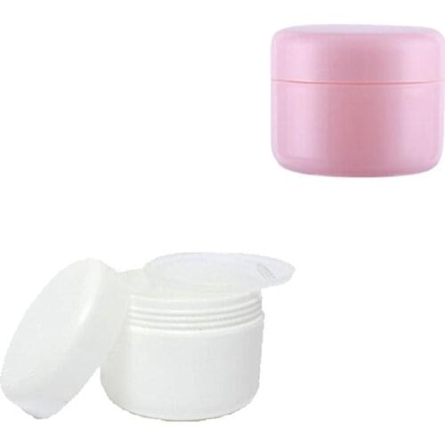 100Pcs Travel Face Cream Lotion Cosmetic Container 10g Plastic Empty Makeup Jar Pot Refillable Sample bottles White