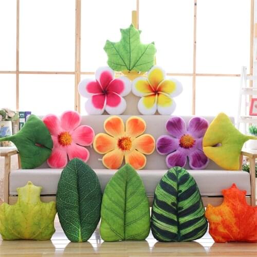 Simulation Leaves And Flowers Plush Pillow Stuffed Dolls Home Bedroom Decoration Christmas Birthday Gifts