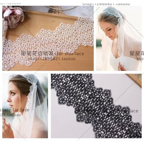 9cm Width Black And White Polyester Exquisite Lace Decorative Lace DIY Wedding Veil Crafts Clothing Accessories Materials