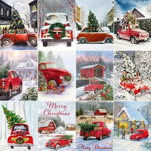 5D DIY Diamond Painting Christmas Tree Car Gift Cross Stitch Kit Full Drill Embroidery Mosaic Art Picture of Rhinestones Sale