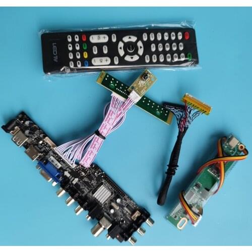 Kit For LP141WX3 TL 1280x800 DVB-T DVB-T2 Display panel controller board remote HDMI-compatible LED USB VGA AV TV driver digital