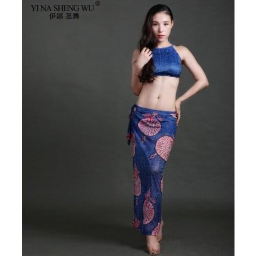 Belly Dance Clothing Ice Silk With Chest Pad Shorts Top+Skirt 2 pcs Belly Dance Set for Girls Belly Dance Practice Costume Suits