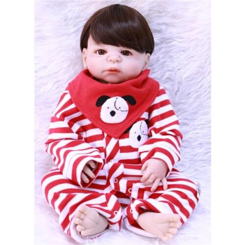DollMai fake baby 22" full silicone body reborn baby boy toys dolls for children girls birthday gift bebe dolls menino bonecas
