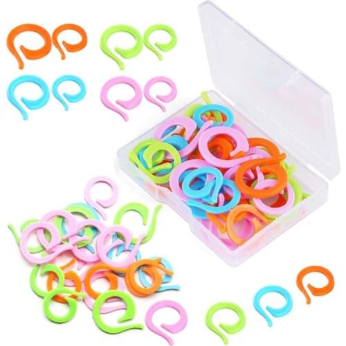 LMDZ Knitting Crochet Markers with Plastic Box, 20 Pcs Small + 20 Pcs Large Stitch Marker Ring, Sewing Accessories for DIY