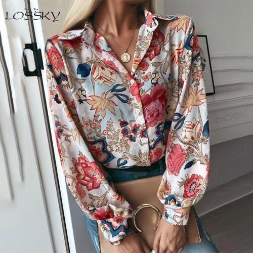 Женские рубашки с принтом LOSSKY China At AliExpress