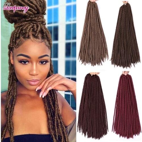 Lovepancy Synthetic DreadLocs Crochet Braiding Hair Extensions Locs Ombre Brown 613 Bug Straight Hair Dreadlocs For Black Women