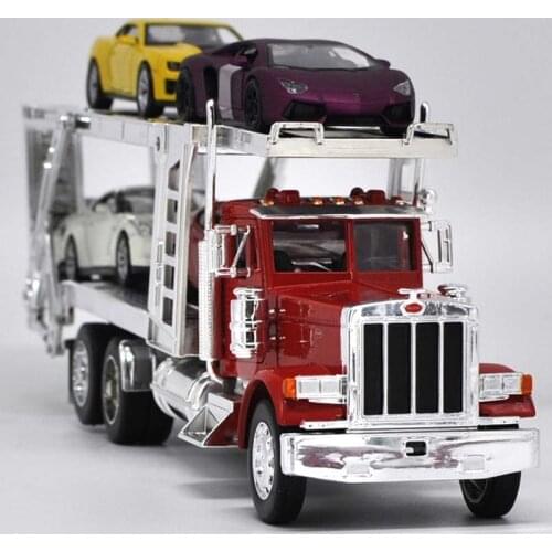 1:32 Scale Classic Alloy American Truck Die-cast Simulation Car Transporter Model toys fans collection display gifts for kids