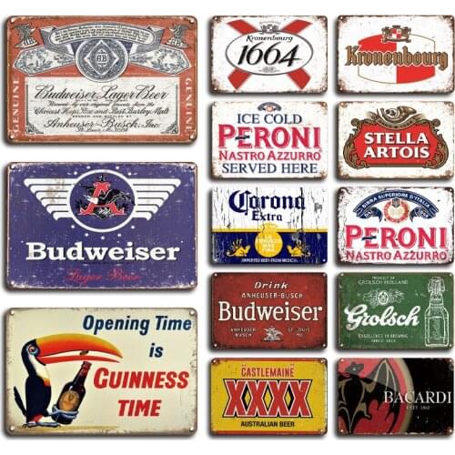 Corona Metal Tin Sign Vintage Beer Poster Decorative Plate Retro Bar Kitchen Home Wall Decor Plaque Wall Stickers