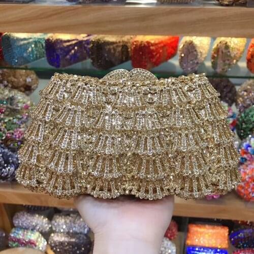 Fashion Ladies gold/red Day Clutches Bag Small Shoulder Handbags Female Party Wedding Evening Bag For Women Phone Purse wallet