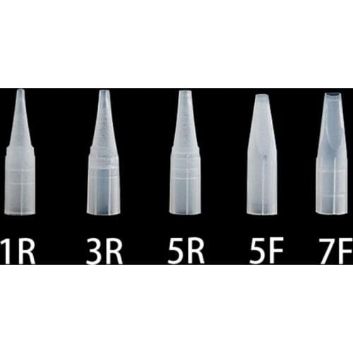 100pcs 1R 3R 5R 5F 7F PMU Needles + Needle Tip Disposable Sterilized Professional Tattoo Needles Permanent Makeup Kits 0.35X50MM