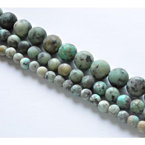 Natural Stone Matte African Turquoises Wholesale Loose Beads for Jewelry Making Accessories DIY Free Shipping 4-12mm