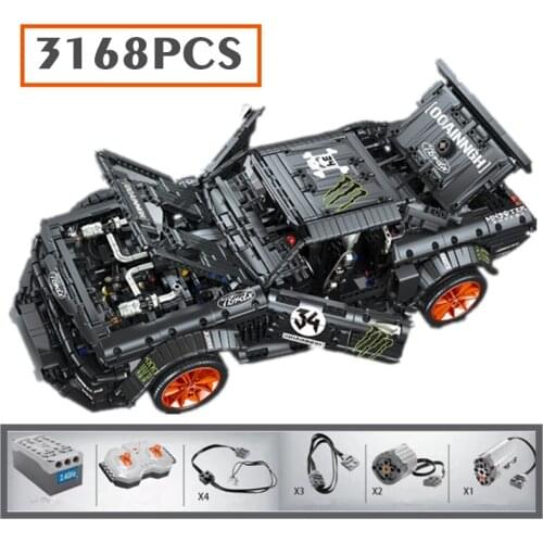 New Technical Bricks 3168PCS Racing Speed RC Motor Power Forded Mustanged Hoonicorn RTR V2 Racing Car Building Blocks Toy Kid