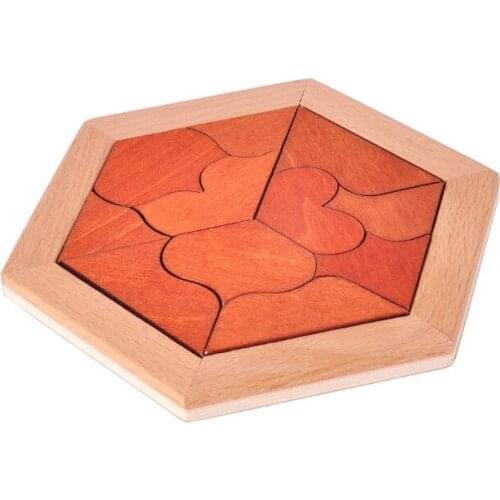 New Desk Novelty IQ Wooden Board Puzzle Game Mind Brain Teaser Tangram Puzzles for Children Adults