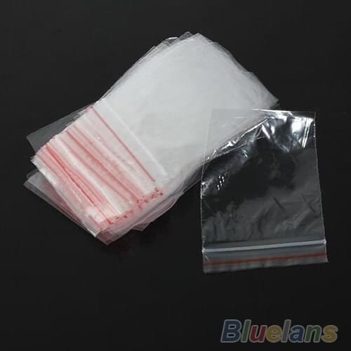 500 PCS 5x7cm Jewelry Ziplock Zip Zipped Lock Reclosable Plastic Poly Clear Bags
