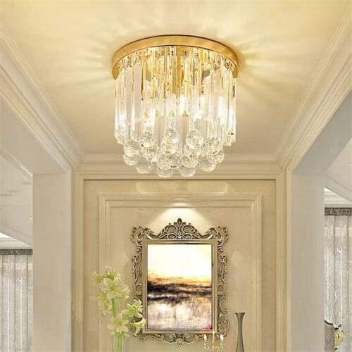 Ceiling Lamp Aisle light European style entrance hall golden crystal entrance light cloakroom balcony bedroom living room light