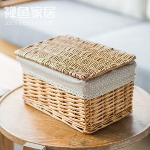 Receive Wicker woven baskets of kitchen toy snacks sundry cosmetics box sitting room clothes bin pastoral