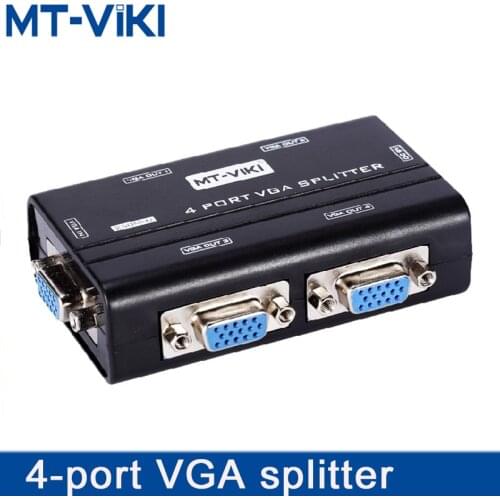MT-VIKI VGA Splitter 250Mhz Distributor 1 in 4 Out Duplicator Multipler Support Widescreen LCD Monitors Maituo MT-2504AS
