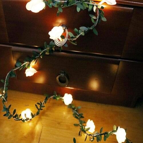 Christmas Simulation Leaf Garland USB Battery Solar Power Copper String Light Xmas Decor