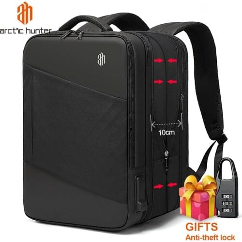 ARCTIC HUNTER Men Travel Backpack Laptop Bag with Multifunction USB Charging Port Expandable Backpacks Water Repellent Backpack
