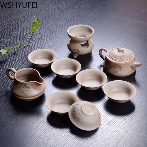 WSHYUFEI Chinese ceramic teapot Set kettles tea cups Tea bowl porcelain tea set Home Office Teaware drinkware 10pcs/set
