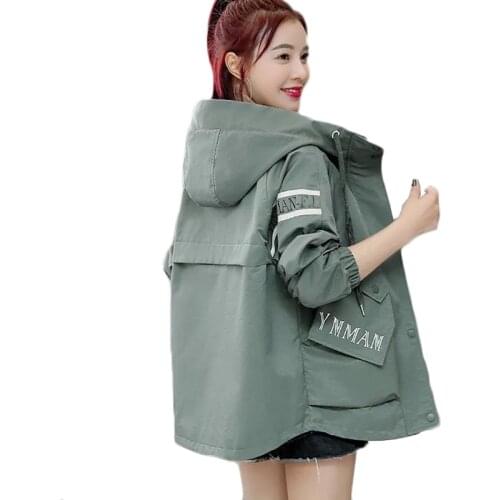 2021 Fashion Women Long Trench Coat Plus Size Windbreaker manteau femme Spring Autumn New Female Casual Hooded Outerwear 100 kg