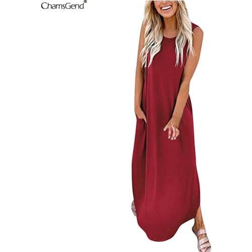 CHAMSGEND Linen Summer Dresses