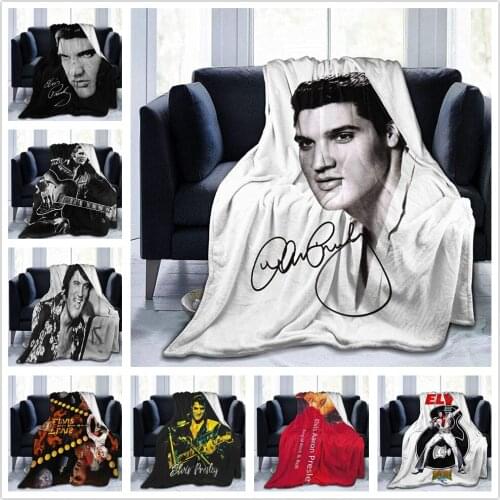 The King Elvises Blanket Flannel Throw Blankets Micro Fleece Cozy Plush Covers for Bed Car and Home Decoration