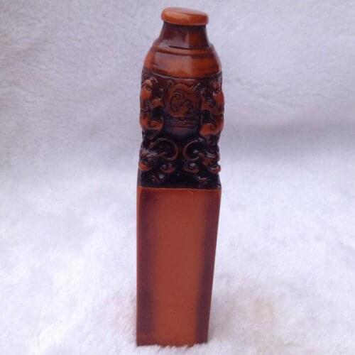 China shoushan stone old Hand carved pi xiu seal Statue