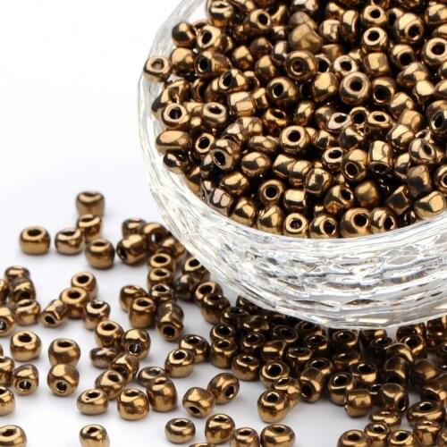 Electroplating 4mm Electroplating Glass Seed Beads DIY Handmade Beaded Glass Seed Beading Accessories beads for jewelry making