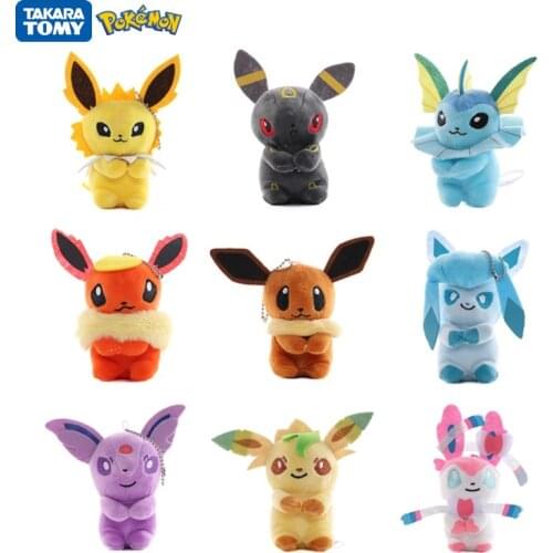 11cm POKEMON Plush Toy Glaceon Leafeon Umbreon Espeon Jolteon Vaporeon Flareon Eevee Sylveon Pocket Monste Pikachu Poké Gift