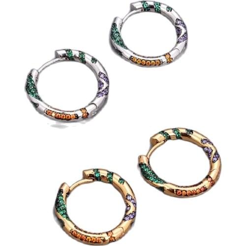 GG Jewelry 23x23mm 18k gold plated Round Circle loop Cubic Zirconia micro pave Hook Earrings