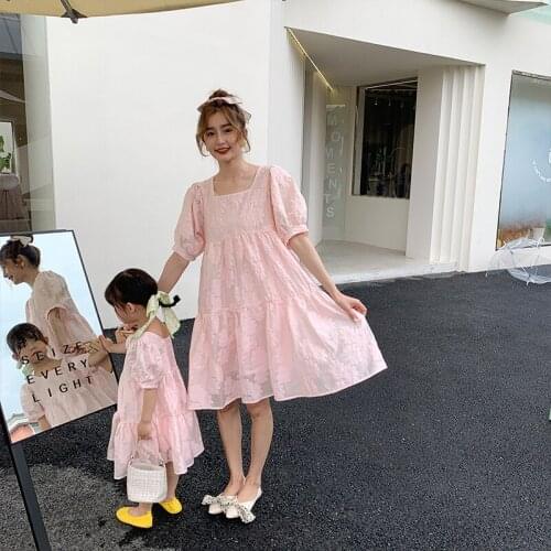Summer Mother-daughter Princess Lace Dress Mommy And Me Dress Parent-child Outfit Family Clothing Family Matching Clothes 2021