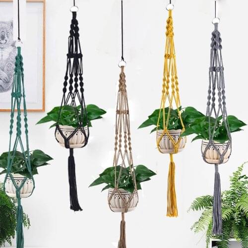 Hot sales colorful macrame plant hanger, plant hanger for home decoration for garden flower hanger