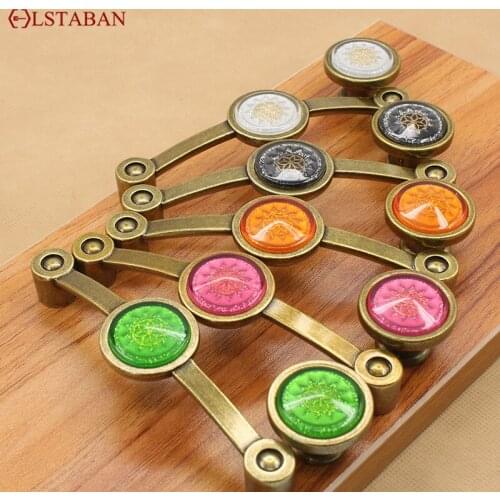 LSTABAN European Style Cabinet Drawer Shoe Cabinet Bookcase Wine Cupboard Antique Copper Single Hole Zinc Alloy Round Handle
