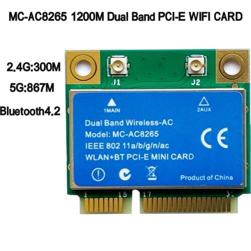 MC-AC8265 Dual Band 2.4G/5G BT4.2 PC-E WIFI CARD For intel 8265NGW 8265D2W 8265HMW