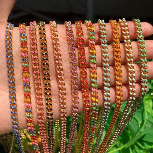 1 Meter Copper Buckle Link Chains Charms Wire Wrapped Rosary Necklace Bracelet Chains Findings For Jewelry Making Accessories