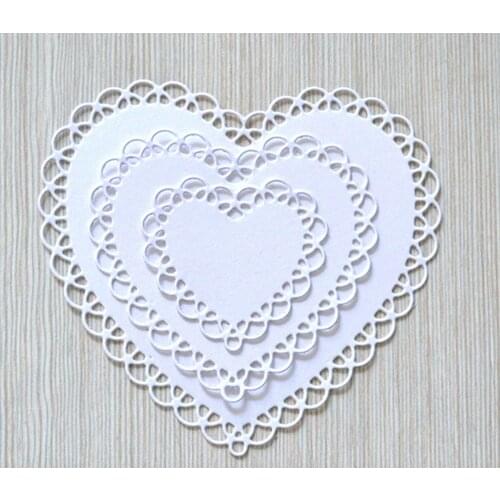 Lace Heart Craft Die Metal Stencil Embossing Cutting Dies Stamps 3D DIY Scrapbooking Craft Photo Frame Invitation Cards Decor